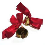 Колокольчик D25мм с красным бантиком и булавкой