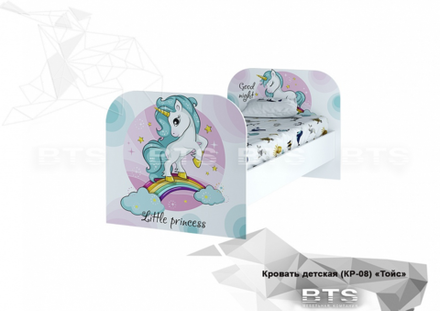 Кровать детская Тойс КР-08 белый/Little pony 800*1800
