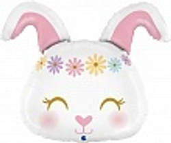 Шар (25""/64 см) Фигура, Цветочный Зайка, 1 шт. Б036