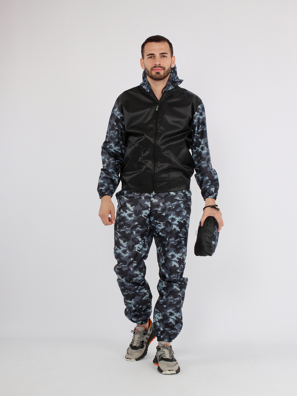 Костюм для активного отдыха Prival Ветровлагозащитный, мужской, чёрный + кмф Город