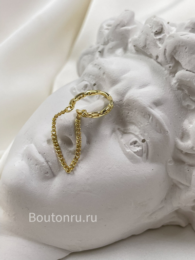 Кафф с декоративной цепочкой золотистый
