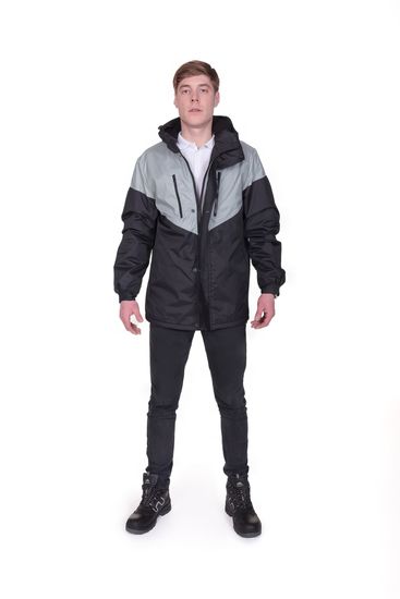 Куртка-ветровка "Стандарт" (серый/черный)