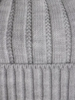 Шапка зимняя вязаная с помпоном на завязках