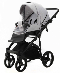 Детская коляска Adamex Lanti 2 в 1 LN-PS79 TIP (СВ.СЕРЫЙ + СЕРАЯ КОЖА)