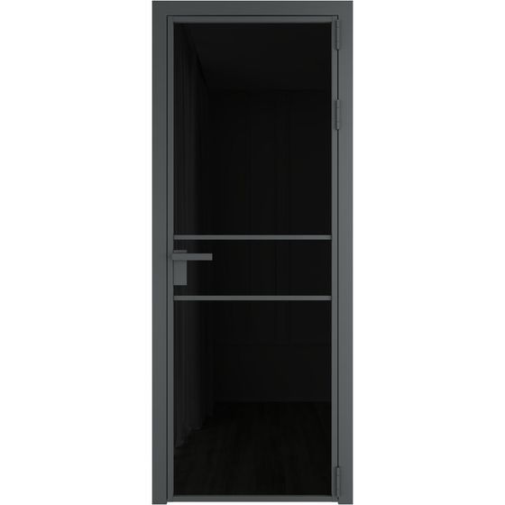 Алюминиевая дверь 2AG серая ночь остеклённая