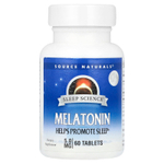 Source Naturals, Sleep Science®, мелатонин, 5 мг, 60 таблеток