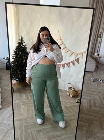 Брюки трубы фисташка
