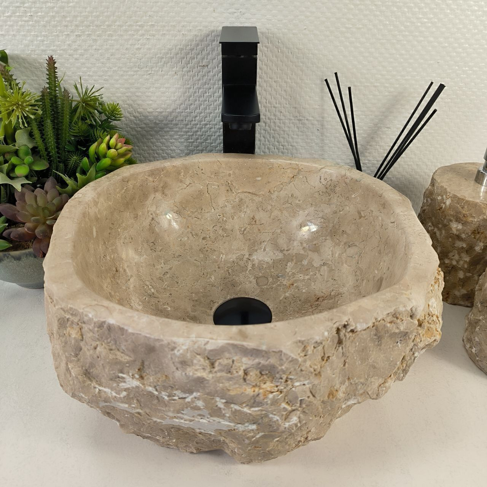 Каменная раковина из мрамора Erozy Cream EM-05574 (35*35*15) 0869 из натурального камня