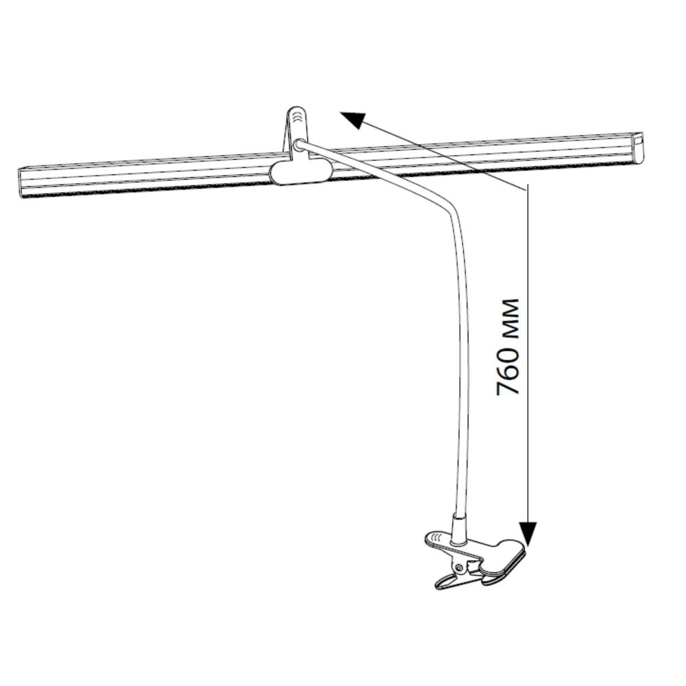 UFP-M04D-600 WHITE POLYBAG Подставка для светильника ULI-P. на прищепке. длина трубки 600мм. Белая. ТM ФитоЛето