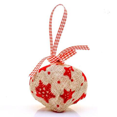 Ел игр Юла мешковина с красным узором 8 см 3 шт, коробка прозрач