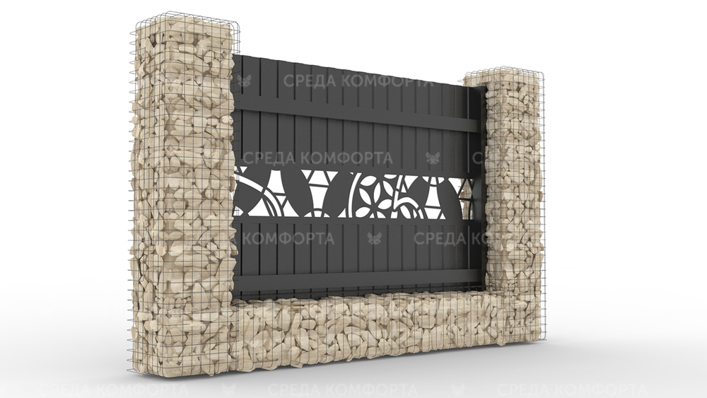 Забор из профлиста 2500х2000 мм ZBR0032 (ворота)