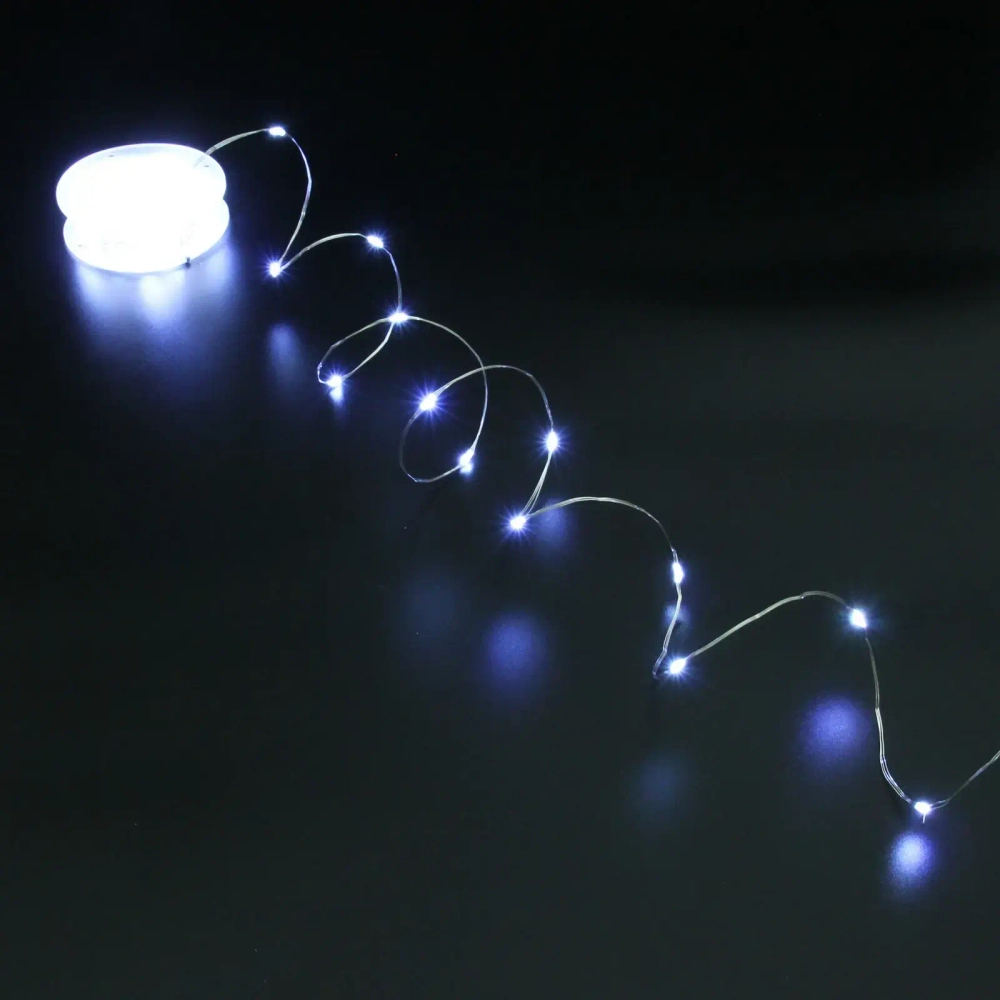 Гирлянда для дома НИТЬ «Роса» 40 м 400 ламп LED, 8 реж,IP-20, Белый