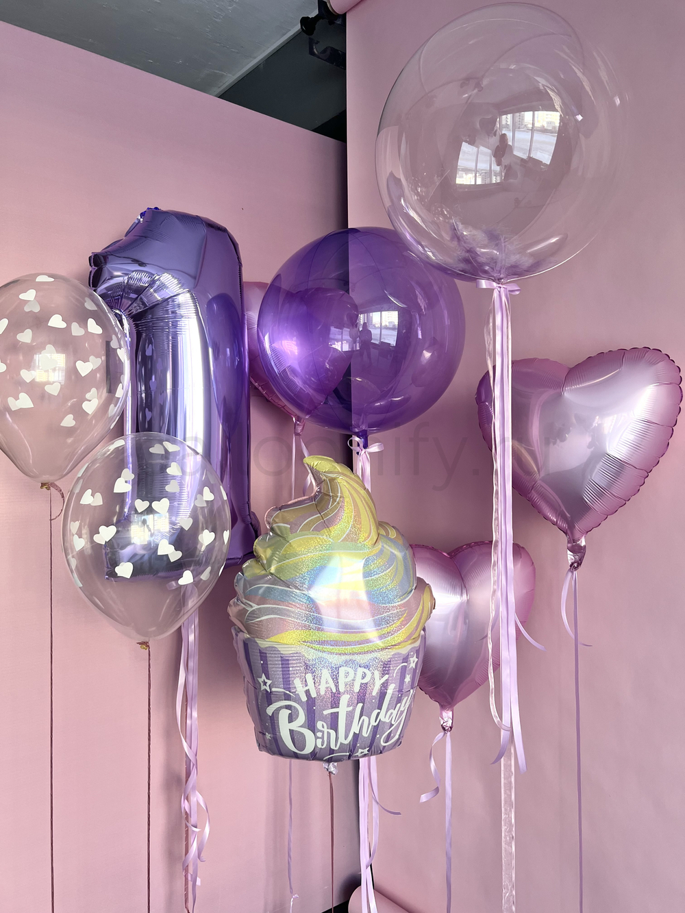 Набор шаров " Сиреневенький " Дизайн № 10