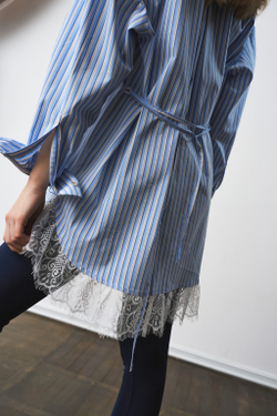 Рубашка с кружевом 1314 голубой