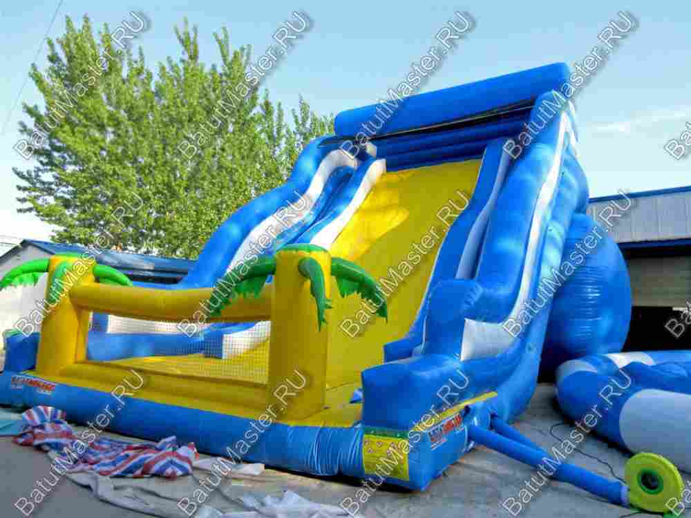 Большой надувной батут-горка "Волна - 2" 12*7*9 м