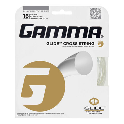 Струны теннисные Gamma Glide Cross Halfset Crystal String Set 6,10m - White