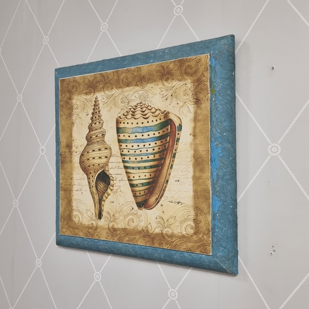 Панно "Ракушки" 40x5x40см Дерево, бумага