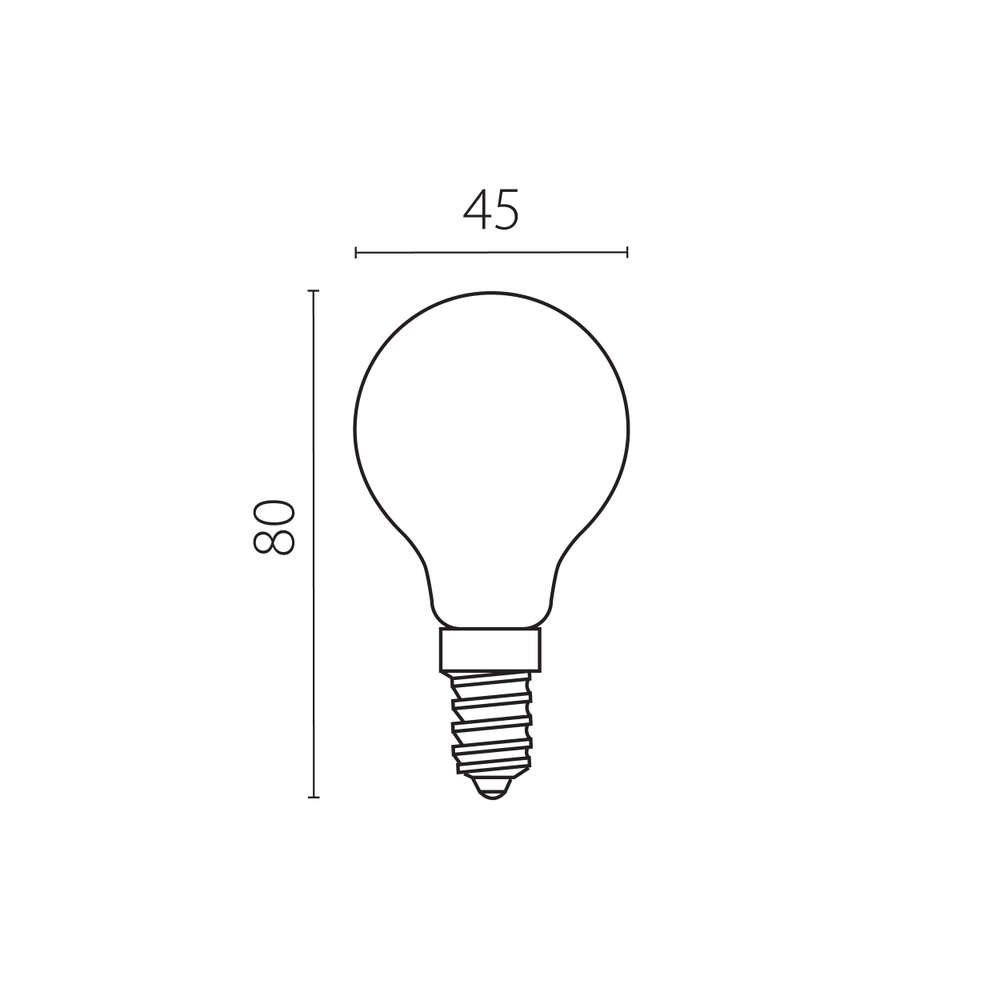 933804 Лампа энергосберегающая LED FILAMENT 220V G45 E14 6W=65W 560LM 360G CL 4000K 15000H