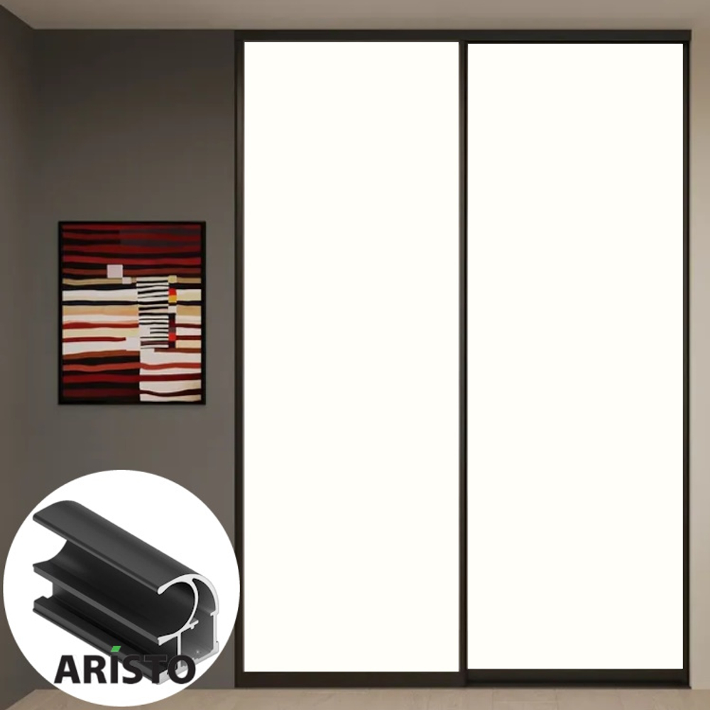 Дверь-купе ARISTO С, ЛДСП EGGER, профиль черный велюр (18 цветов)