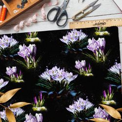 Ткань барби крокусы светло-фиолетовые