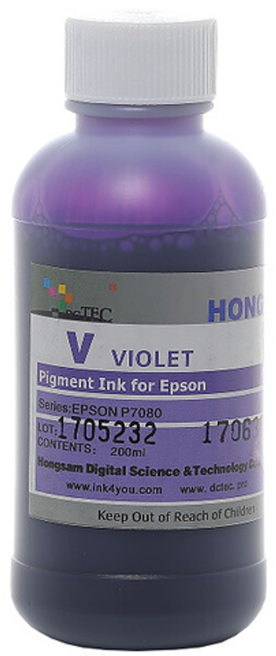 Чернила DCTec — HONGSAM пигментные для Epson серия: 198690 - Violet (Фиолетовый) 200 мл.
