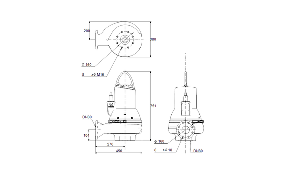 Насос канализационный Grundfos SLV.80.80.75.2.51D.C