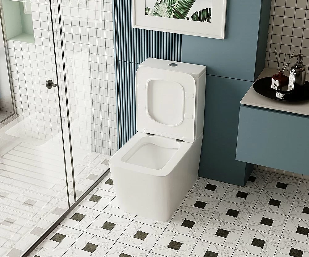 Унитаз ABBER Rechteck AC1210 с крышкой микролифт, с бачком, безободковый