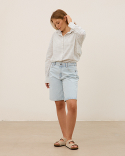 Рубашка из вареного хлопка, белая