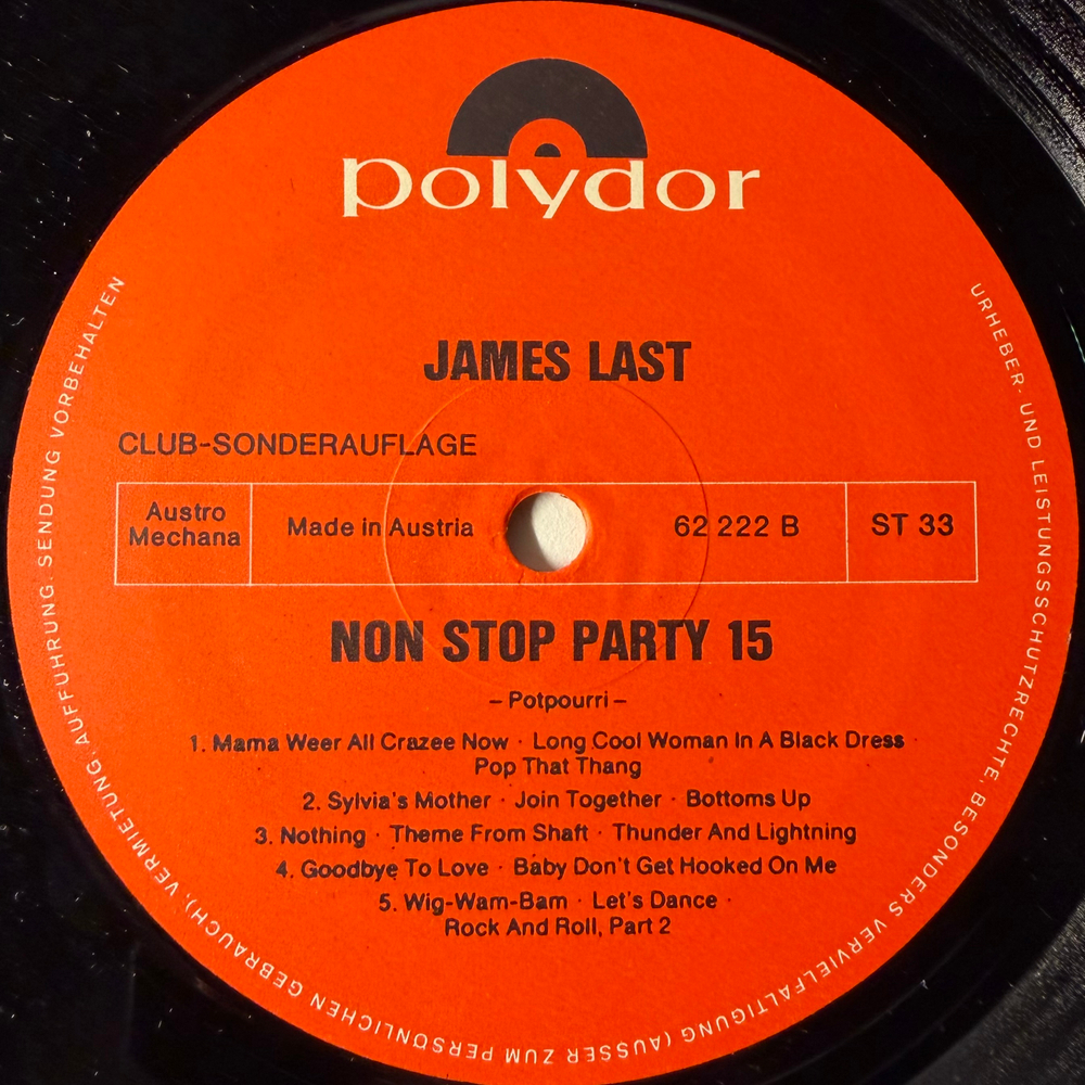 James Last – Non Stop Party 15 (Австрия 1972г.) Club