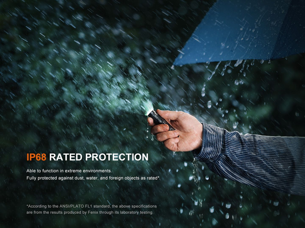 Компактный фонарь Fenix E12 V3.0 магнит в кнопке,  работает от одной АА батарейки, клипса