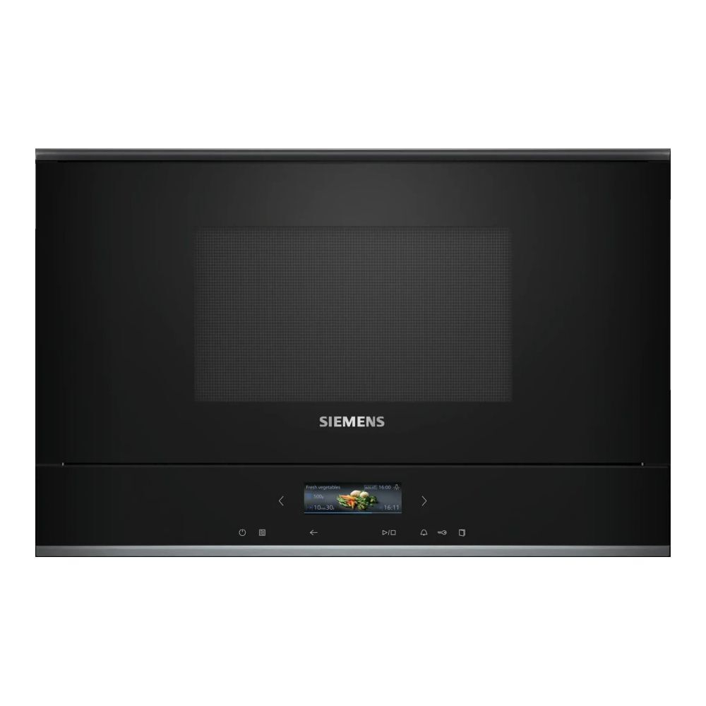Встраиваемая микроволновая печь Siemens BF722R1B1, 21 л, 900 Вт, 7 режимов, черная