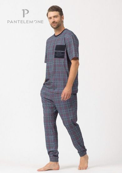 Комплект мужской домашний Pantelemone PDK-318,клетка деним