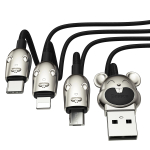 Кабель Baseus Three Little Mouse 3-in-1 Cable USB For M+L+T 3.5A 1.2m - Black