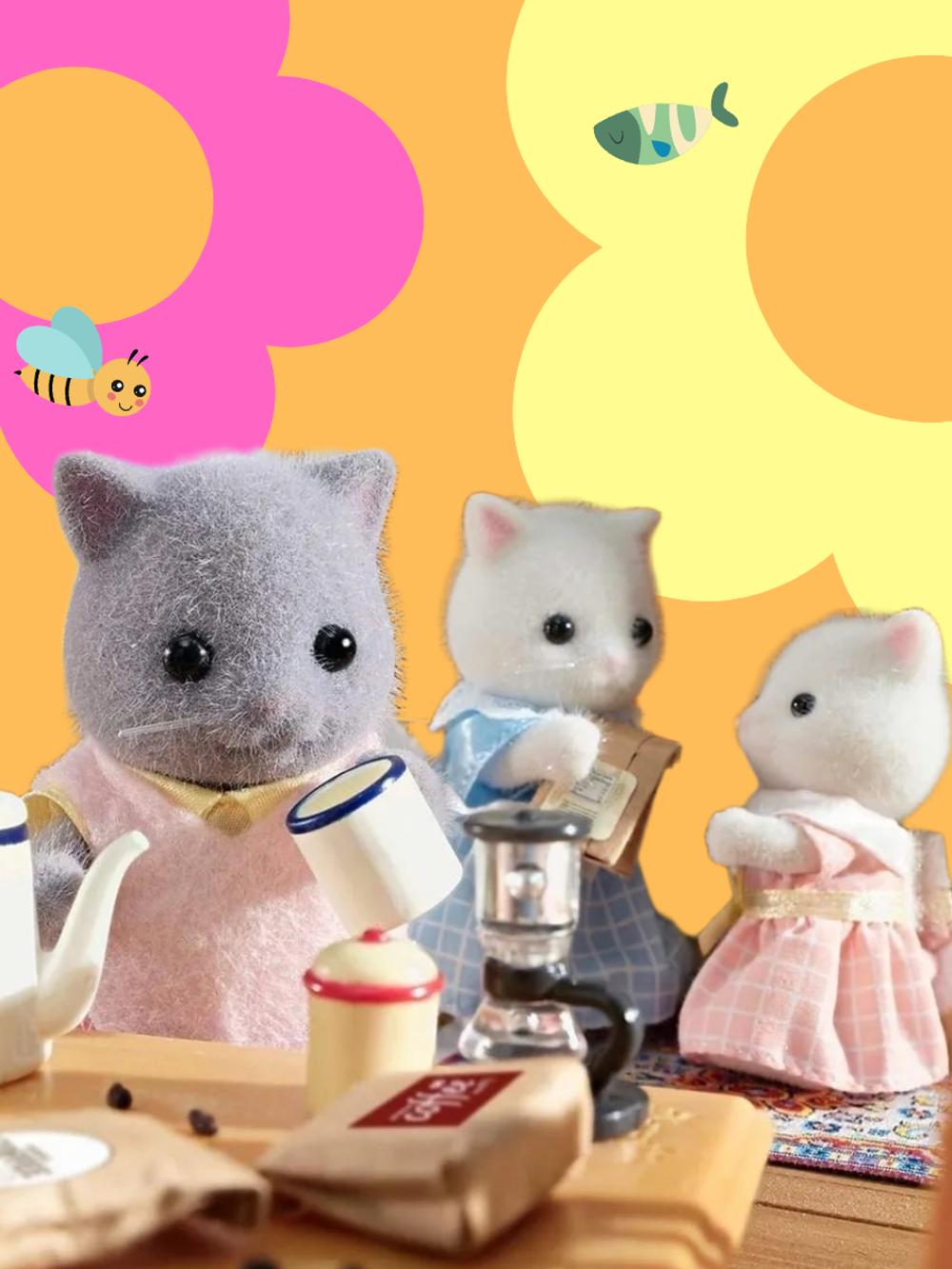 Игровой набор Sylvanian Families «Семья персидских котов» 5455 — 4 фигурки