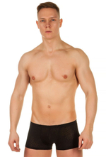 Мужские трусы-хипсы из ткани с текстурой змеиной чешуи Snake Black Boxer (Размер: S) (Цвет: черный)