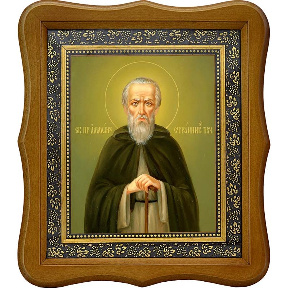 Аммон Печерский, странник, преподобный затворник. Икона на холсте.