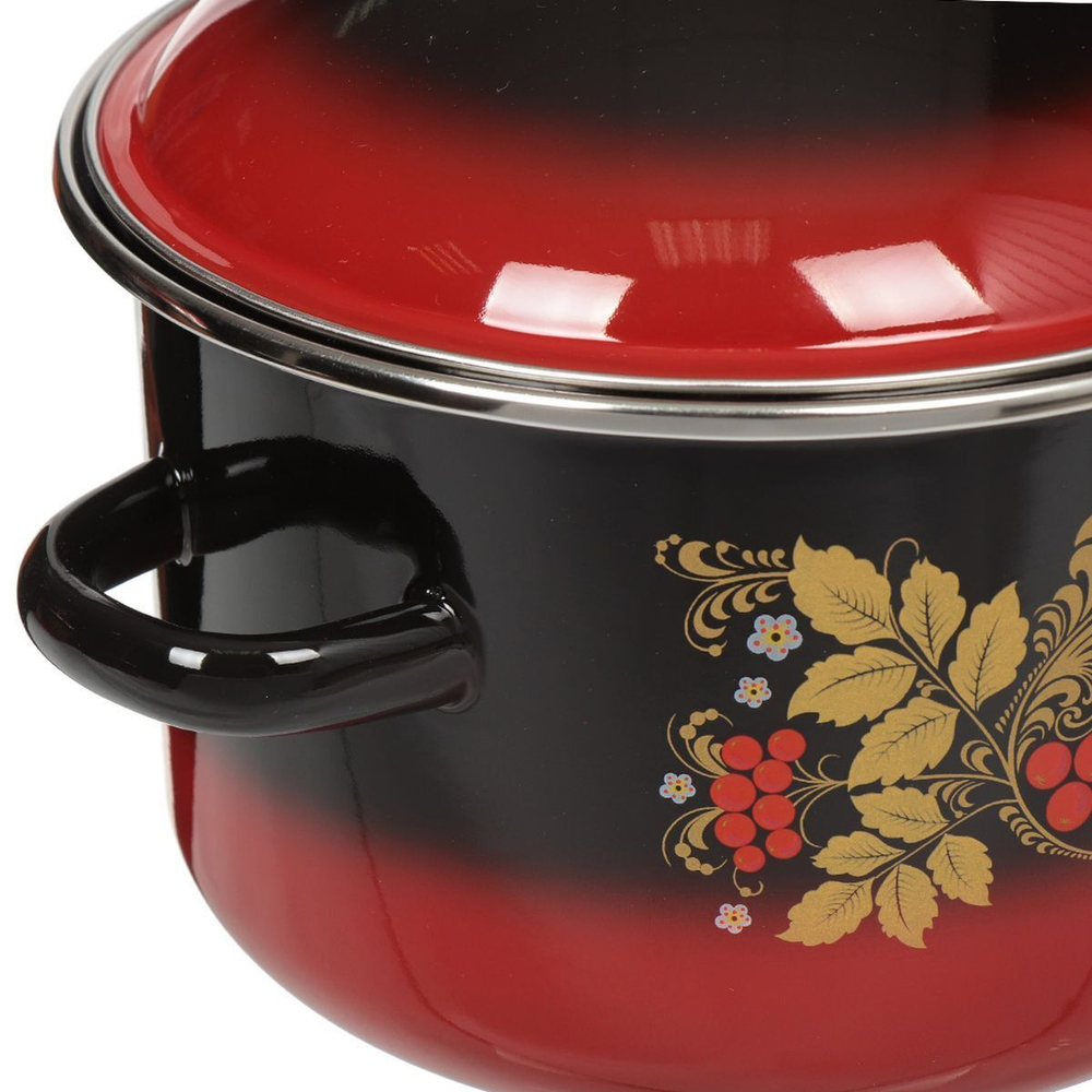 Набор эмалированной посуды 6 пр, кастрюли 2.3,4 л, Сиб товары, Рябинка 15, N15L05, в асс