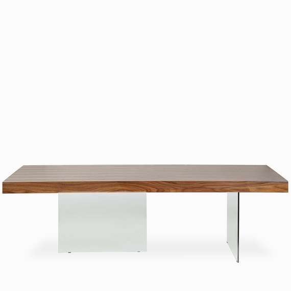 Обеденный стол Somerset 240x110 см, орех, стекло