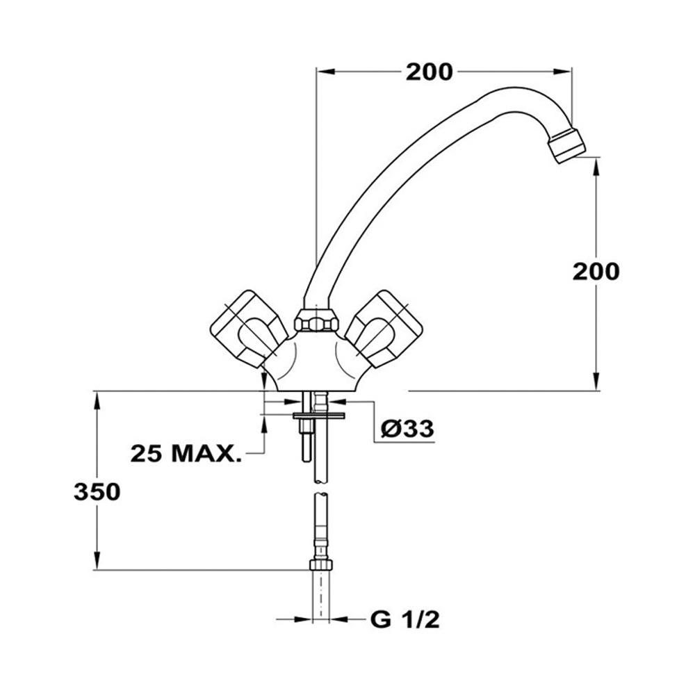 Смеситель для кухни Mofem Evrostar 105E CER 200 (140-0001-17)