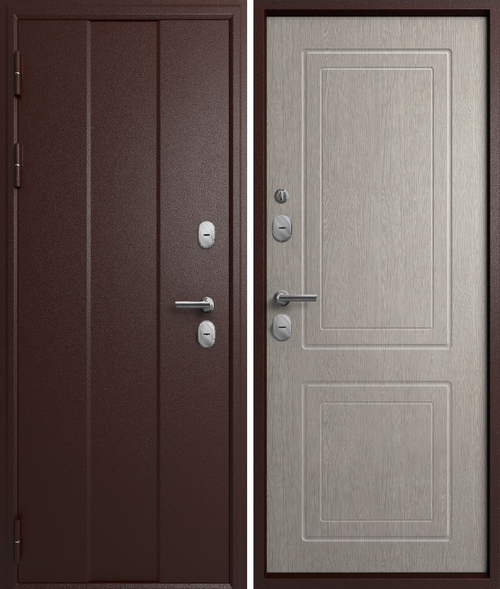 Входная дверь Мегатрон TERMO-6 Медь антик - Астана Эш Уайт