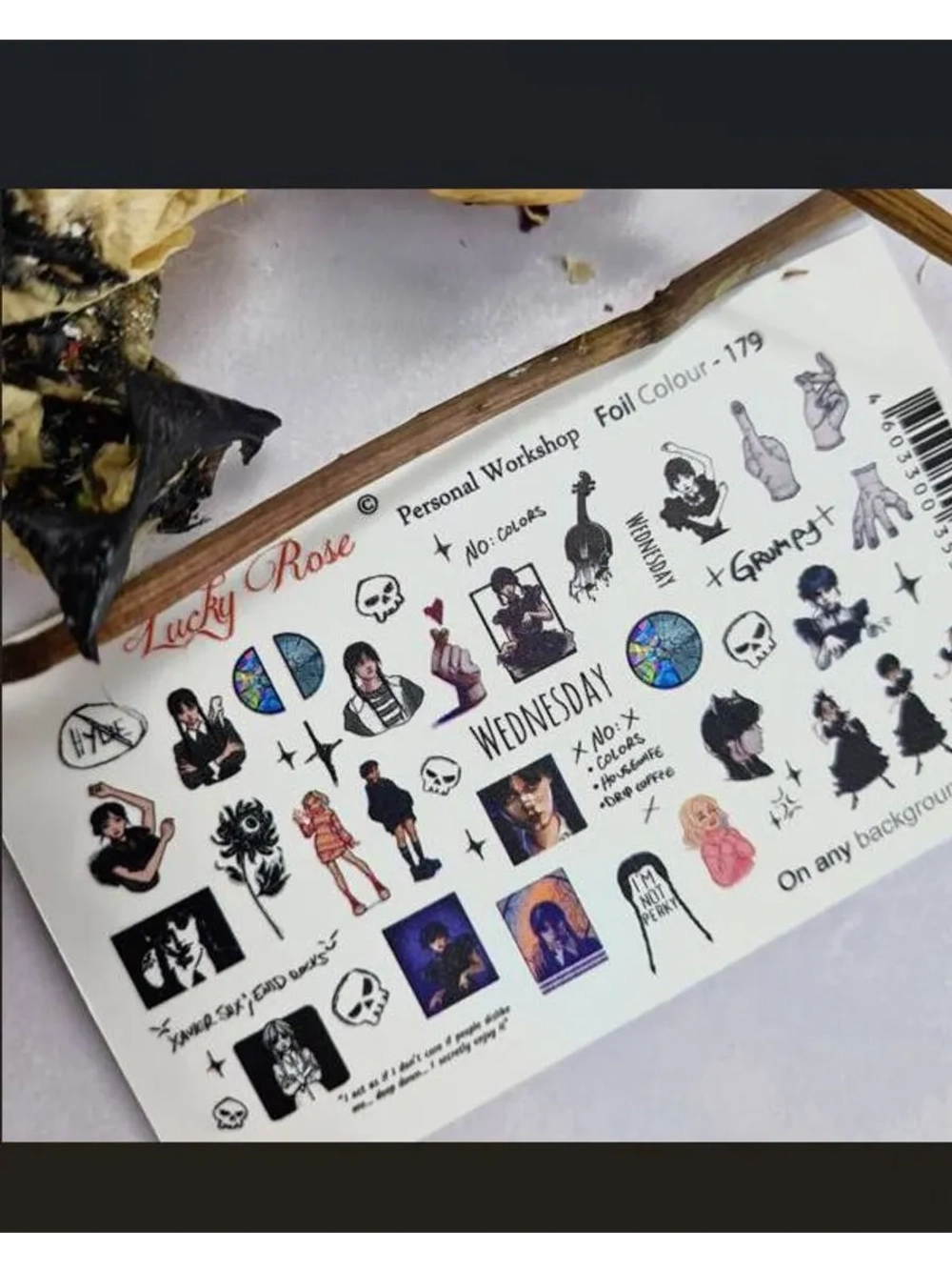 Lucky Rose Слайдеры наклейки для ногтей Foil 179 (Wensday)