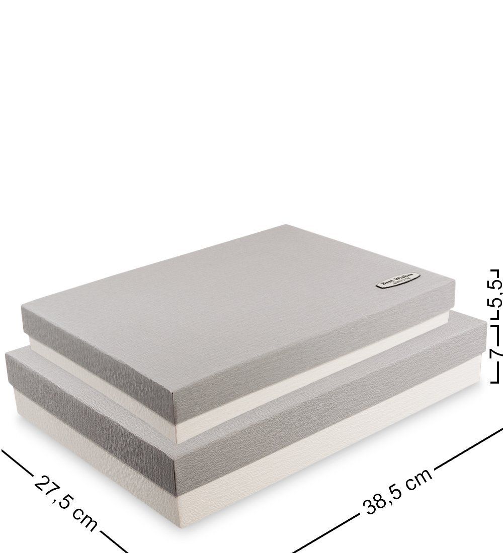 WF-04-C Набор коробок из 2шт «Прямоугольник» цв.бел./сер.