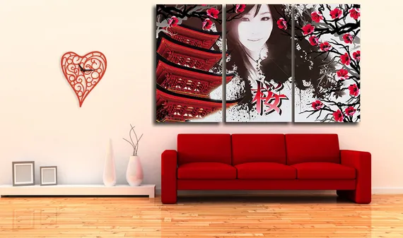 Модульная картина "Японский стиль"