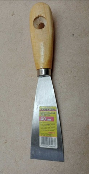 Шпательная лопатка Тевтон с деревянной ручкой 40мм