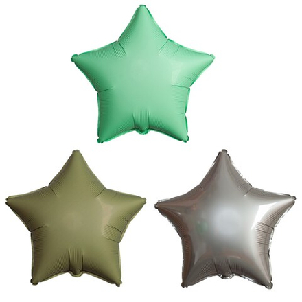 Фольгированный шар-звезда, матовый, в зеленых оттенках, 46 см