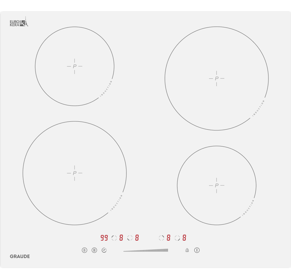 Индукционная варочная панель на 4 конфорки белая Graude IK 60.0 AW фото