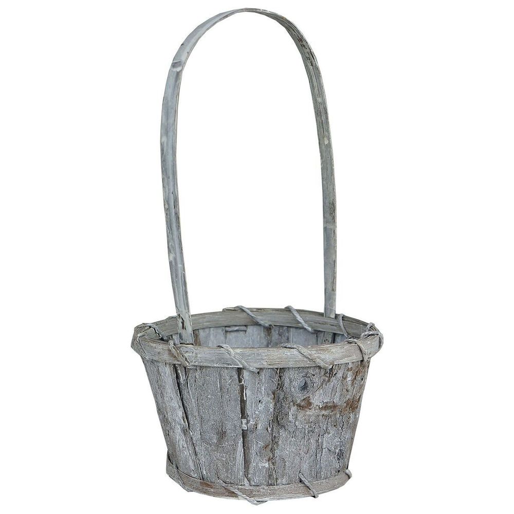 Корзина бамбук D17*H10/25см СЕРЫЙ Малая