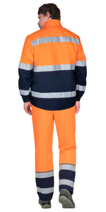 Куртка СИРИУС-ТЕРМИНАЛ-3-РОСС короткая, оранжевая с тёмно-синим