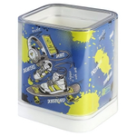 Подставка для канц. принадл. 1 отд. "Скейт" голубой, зеленый (Феникс+)