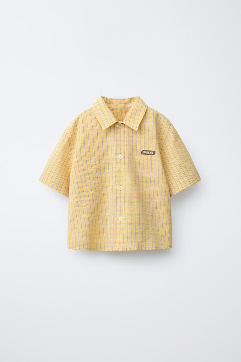 ZARA X PUKAS РУБАШКА В КЛЕТКУ PUKAS SURF, ЖЕЛТЫЙ
